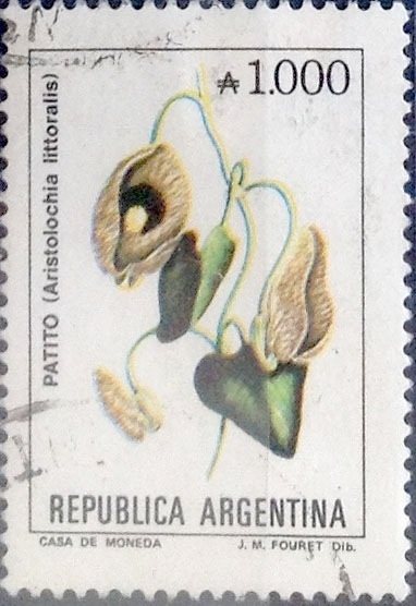 Intercambio 0,25 usd 1000 australes 1989