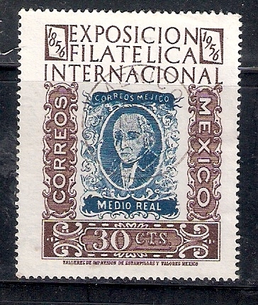 Primer sello mexicano sobre sello