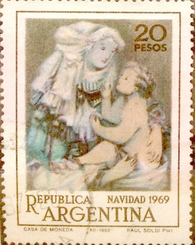 Intercambio 0,30 usd 20 pesos 1969