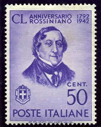 150 Aniversario del Nacimiento del compositor  Rossini. Busto de Rosini