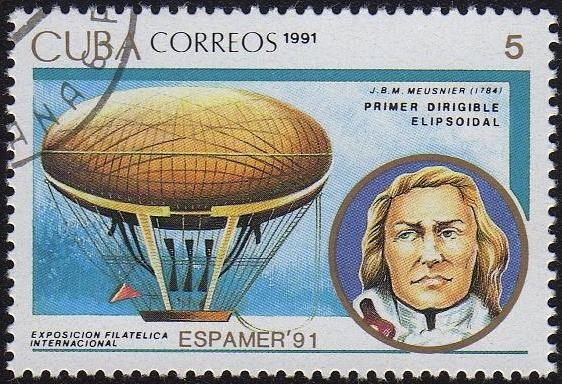 Primer dirigible Elipsoidal- J.R.M. MEUSNIER 1784