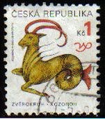 CHEQUIA República 1998 Scott 3063 Sello Signos del Zodíaco Capricornio Michel 199 Ceskolovensko Czec