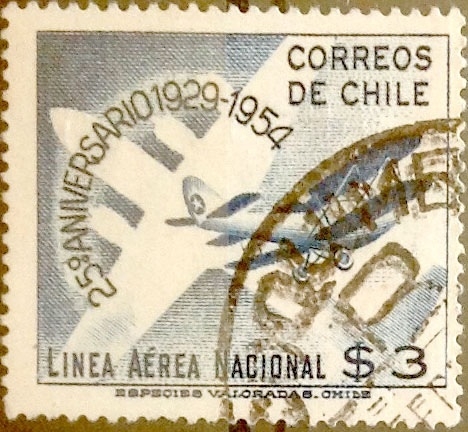 Intercambio 0,20 usd 3 pesos 1954