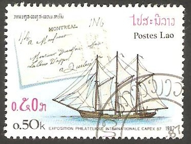 Exposición filatélica internacional en Toronto Capex 87, nave de transporte del correo
