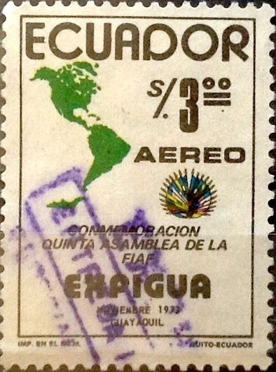 Intercambio 0,20 usd 3 sucres 1975
