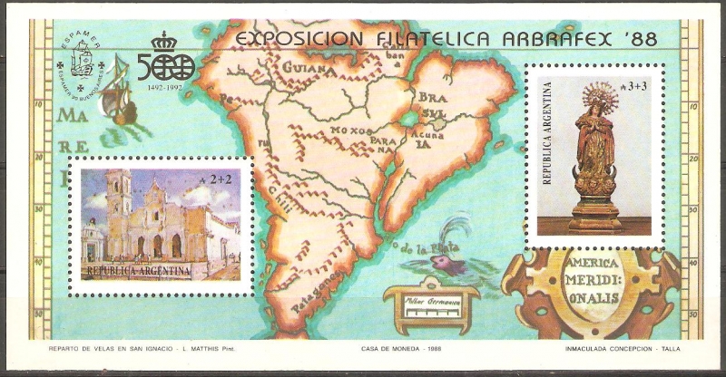 EXPOSICIÒN  FILATÈLICA  ARBRAFEX  ’88