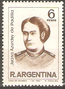 MUJERES  ARGENTINAS  FAMOSAS.  JUANA  AZURDUY  DE  PADILLA,  SOLDADO.