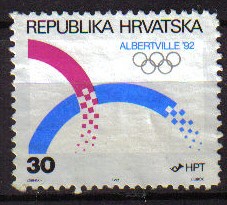 CROACIA REPUBLIKA HRVATSKA 1992 Michel 188 JUEGOS OLIMPICOS DE INVIERNO ALBERTVILLE USADO