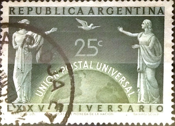 Intercambio 0,20 usd 25 cents. 1949