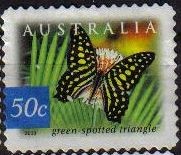 AUSTRALIA 2003 Scott 2160 Sello Fauna Mariposa Butterfly Green spotted triangle usado Michel 2238