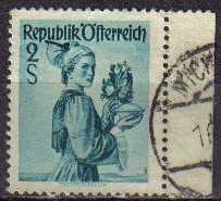 AUSTRIA 1948 Michel 910 SELLO SERIE TRAJES TIPICOS AUSTRIACOS