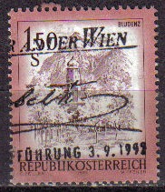 AUSTRIA 1974 Scott 960 Sello Paisaje Blundenz Vorarlberg usado Michel 1439 Yvert1269 Osterreich Autr
