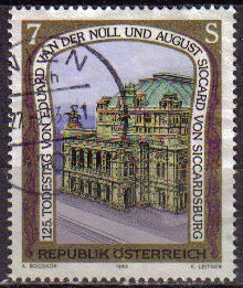 AUSTRIA 1993 Scott 1589 Sello º Arquitectura Palacio de la Opera de Viena de Eduard Van der Null