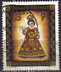 AUSTRIA 2001 Scott 1860 Sello Navidad Christmas usado Michel 2362 Osterreich Autriche 