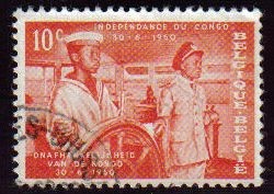 BELGICA 1960 Michel 1198 SELLO INDEPENDENCIA DEL CONGO Yvert1139