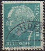 ALEMANIA 1957 Scott 706 Sello Presidente Heinrich Lubke 7 Usado Michel181 Allemagne Duitsland German