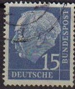 ALEMANIA 1957 Scott 709 Sello Presidente Heinrich Lubke 15 Usado Michel 184 Allemagne Duitsland Germ