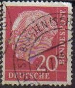 ALEMANIA 1957 Scott 710 Sello Presidente Heinrich Lubke 20 Usado Michel 185 Allemagne Duitsland Germ