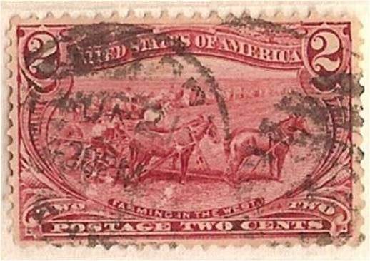 postage two cent / farming in the west (1898) / U.S.A.