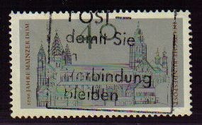 ALEMANIA 1975 Scott 1168 Sello Milenio Catedral Mainz 40 usado Michel 845 Yvert694 Allemagne Duitsla