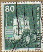 ALEMANIA 1975 Scott 1178 Sello Básico Industrialización Tractor80  usado Michel 853 Allemagne Duitsl