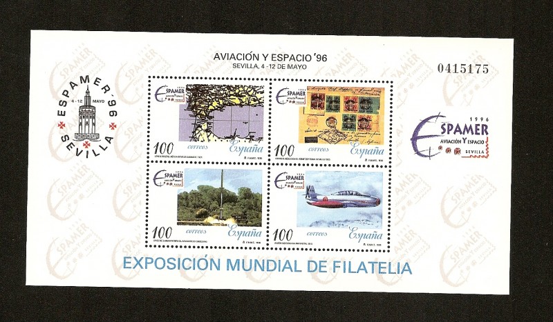 Espamer Sevilla 96  - Aviación y Espacio -Exposición Mundial de Filatelia- HB