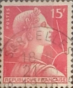 Intercambio 0,20 usd 15 francos 1955