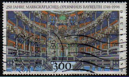 ALEMANIA 1998 Scott 2001 Sello 250 Aniv. Opera House Bayreuth 300 usado Michel 1983 Allemagne Duitsl