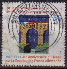 ALEMANIA 2003 Scott 2224 Sello 50 Aniversario Tratado con Francia 55 Usado Michel 2311 Allemagne Dui