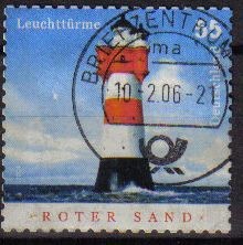 ALEMANIA 2004 Scott 2291 Sello Faro Roter Sand 55 Usado Michel 2410 Allemagne Duitsland Germania Ger