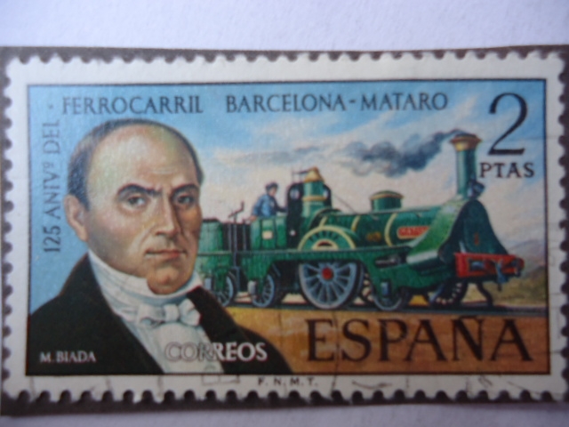 Ed:2173-125 Aniversarios del Ferrocarril Barcelona Mataro- M.Biada.