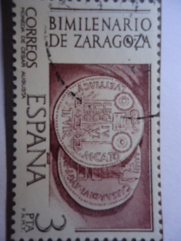 Ed:2319- Bimilenario de Zaragoza- Monedas de Cesar Augusta.