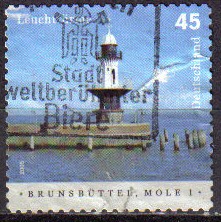 ALEMANIA 2005 Michel 2473 SELLO FARO BRUNSBUTTEL, MOLE 1 LIGHTHOUSE USADO