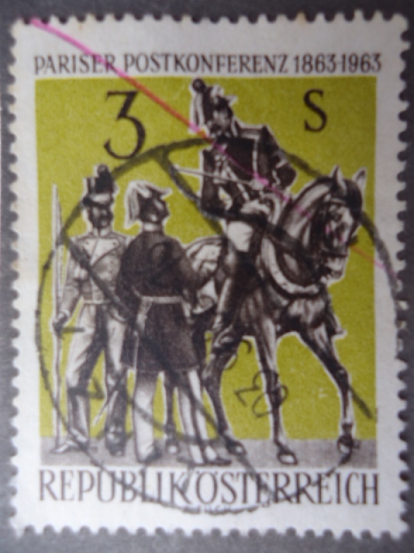 100 jahre Pariser Postkonfernz 1863.1963. Republik Osterreich.