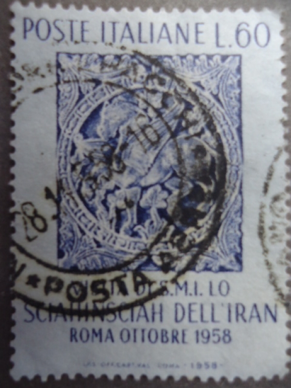 Visita Di S.M.I. lo Sciahinsciah dell´Iran -Azulejo de mármol en la Catedral de Sorrento