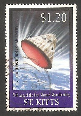 920 - 30 anivº del primer hombre en la Luna, módulo del comandante entrando en la atmosfera terrestr