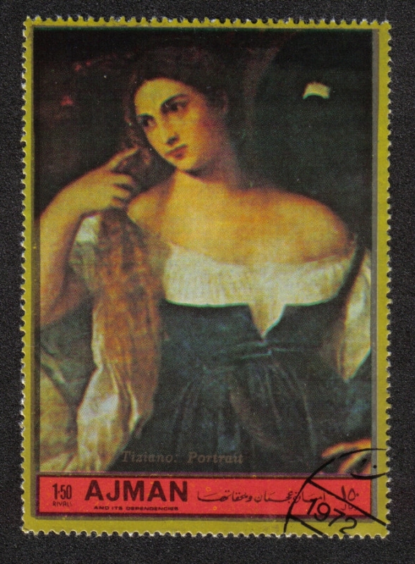 Ajman, Cuadros de retrato 1972 (I). Mujer joven; por Tiziano