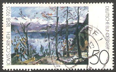 837 - Impresionista alemán, Parque y lago Walchen, de Lovis Corinth