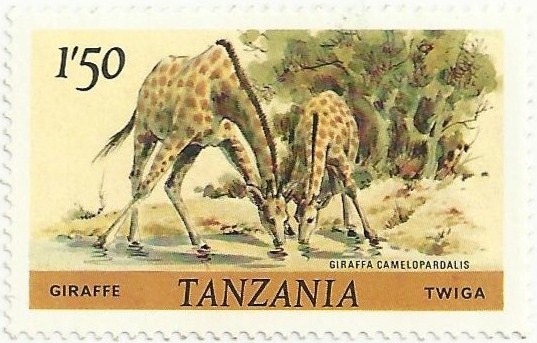 ANIMALES. GIRAFA. Giraffa camelopardalis. YVERT TZ 170