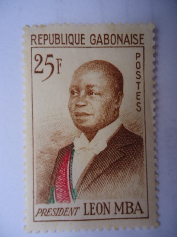 Gabon Africa - President, Gabriel Leon Mba.