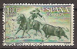 ESPAÑA SEGUNDO CENTENARIO USD Nº 1264 (0) 1,8P VERDE AMARILLO Y VERDE TAUROMAQUIA