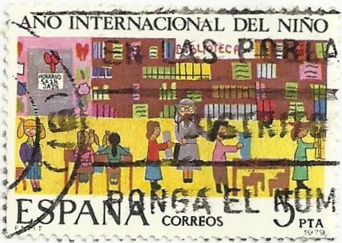 (7).AÑO INTERNACIONAL DEL NIÑO. LA BIBLIOTECA. EDIFIL 2519