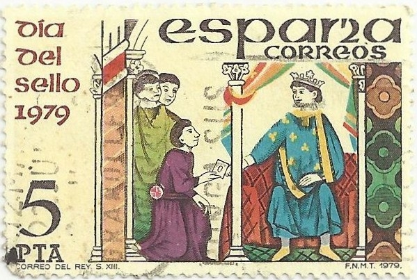 DIA DEL SELLO 1979. EL CORREO DEL REY, GRABADO DEL S.XIII. EDIFIL 2526