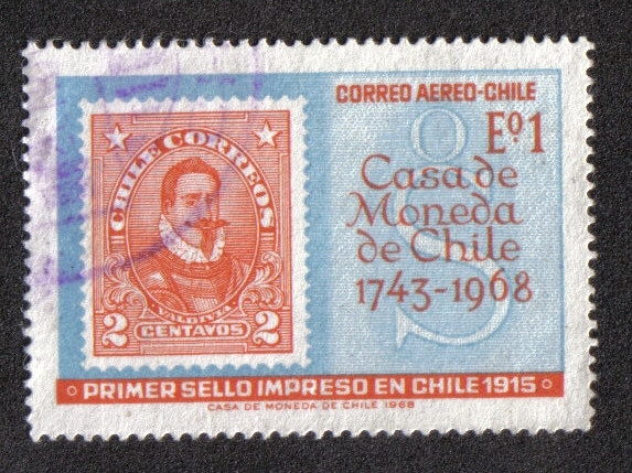 Primer sello Impreso en Chile 1915