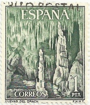 (98).PAISAJES Y MONUMENTOS. LES COVES DEL DRAC. EDIFIL 1548