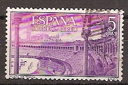 ESPAÑA SEGUNDO CENTENARIO USD Nº 1269 (0) 5P MALVA Y PURPURA TOROS.