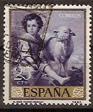 ESPAÑA SEGUNDO CENTENARIO USD Nº 1270 (0) 25C VIOLETA GRISACEO MURILLO