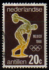 ANTILLAS HOLANDESAS 1968 Michel 188 JUEGOS OLIMPICOS MEXICO USADO