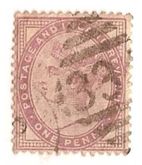 One Penny lila / Queen Victoria