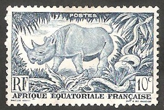 África Ecuatorial Francesa - 208 - Rinoceronte
